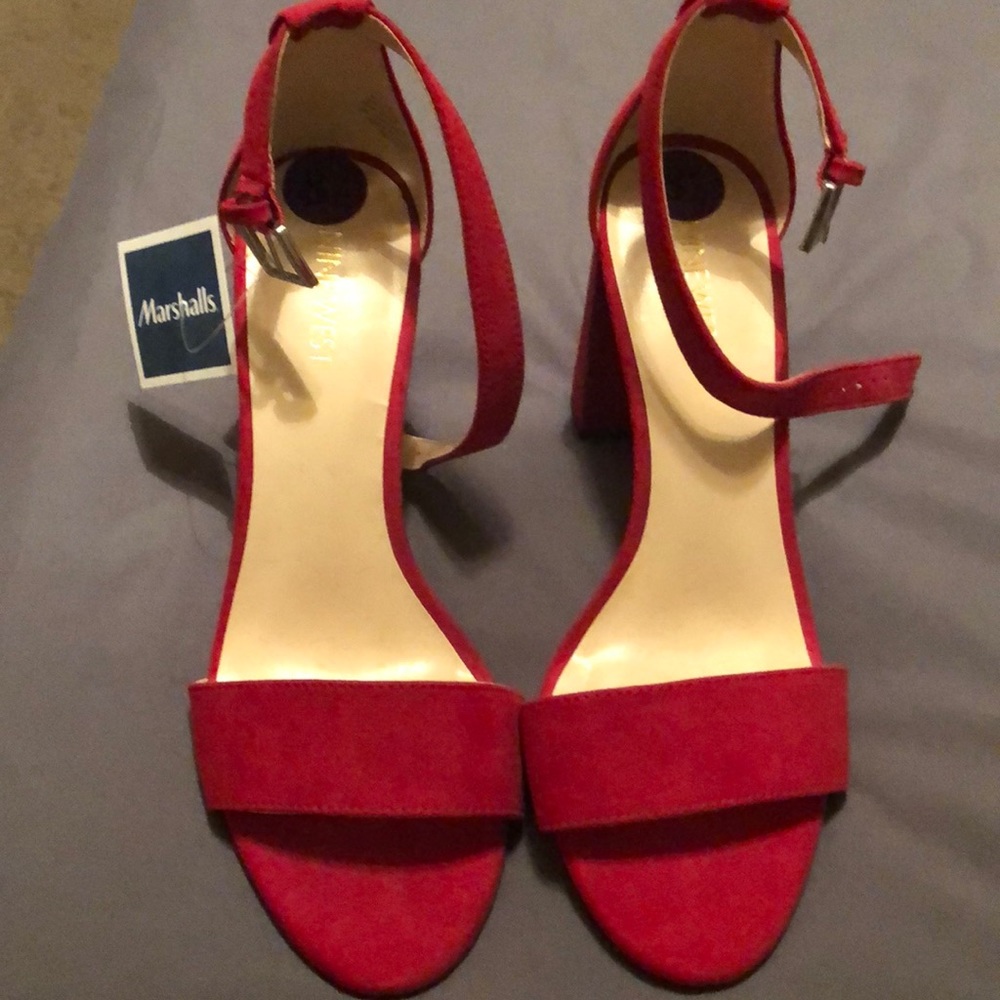 Red suede Heels